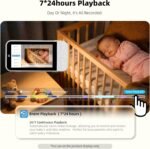 Ellie Pro Baby Monitor with Camera and Audio,5'' IPS 2K UHD Resolution,6000mAh Battery, Remote Pan-Tilt-5X Zoom, 2-Way Talk,No WiFi, Night Vision, Virtual Fence 24hr Play Back and 1000ft Range - Image 5