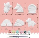 Funto Paint Your Own Unicorn Painting Kit, Arts and Crafts Set, STEAM Project Creative Activity DIY Toys, with 6 Figurines, 6 Paint Pots, 1 Brush - Image 5