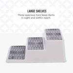 Copco 3-Tier Spice Rack Organizer for Cabinet or Pantry, 10-Inch Non-Skid Tiered Shelf, White/Gray Design Holds Spice Jars, Cans, and Bottles - Image 3