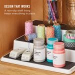 Copco 3-Tier Spice Rack Organizer for Cabinet or Pantry, 10-Inch Non-Skid Tiered Shelf, White/Gray Design Holds Spice Jars, Cans, and Bottles - Image 4