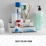 Copco 3-Tier Spice Rack Organizer for Cabinet or Pantry, 10-Inch Non-Skid Tiered Shelf, White/Gray Design Holds Spice Jars, Cans, and Bottles - Image 5