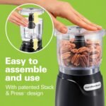 Hamilton Beach Electric Vegetable Chopper & Mini Food Processor, 3-Cup, 350 Watts, for Dicing, Mincing, and Puree, Black (72850) - Image 3