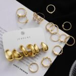 43 PCS Gold Jewelry Set for Women, Delicate Teardrop Hoop Earrings, Elegant Knuckle Rings, Adjustable Bracelets and Necklaces, Perfect Fashion Anniversary Birthday Jewelry Gift Packs - Image 7