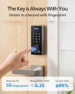 Philips WiFi Smart Lock with Handle, Fingerprint Keyless Entry Door Lock with WiFi Bridge, Smart Locks for Front Door with Handle Set, APP Remote Control, Work with Alexa&Google Assistant, Auto-Lock - Image 5