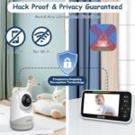 JUAN Baby Monitor with Camera and Audio, 5" LCD Screen, No WiFi 100% Private, 3500mAh Long Battery, 1000ft Range Connection, Remote Pan-Tilt-Zoom, Crystal Night Vision, 2-Way Talk for Newborn Infant - Image 3