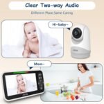 JUAN Baby Monitor with Camera and Audio, 5" LCD Screen, No WiFi 100% Private, 3500mAh Long Battery, 1000ft Range Connection, Remote Pan-Tilt-Zoom, Crystal Night Vision, 2-Way Talk for Newborn Infant - Image 5