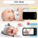 JUAN Baby Monitor with Camera and Audio, 5" LCD Screen, No WiFi 100% Private, 3500mAh Long Battery, 1000ft Range Connection, Remote Pan-Tilt-Zoom, Crystal Night Vision, 2-Way Talk for Newborn Infant - Image 6