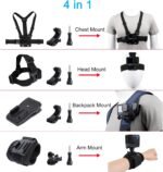 Accessories Set for GoPro Hero 13/12/11/10/9/8/7/6/5/4,New Quick Release Head Strap Mount + Chest Mount Harness + Backpack Clip Holder + 360°Rotating Wrist Strap - Image 3