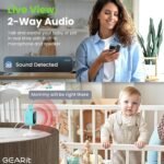 GEARit Baby Monitor with Camera & Audio 2K Video with Motion & Crying Detection, 2 Way Audio Easy WiFi Setup, Remote Monitoring - Easy to Set Crib Monitor with Adjustable Stand - Image 4