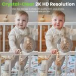 GEARit Baby Monitor with Camera & Audio 2K Video with Motion & Crying Detection, 2 Way Audio Easy WiFi Setup, Remote Monitoring - Easy to Set Crib Monitor with Adjustable Stand - Image 5