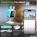 GEARit Baby Monitor with Camera & Audio 2K Video with Motion & Crying Detection, 2 Way Audio Easy WiFi Setup, Remote Monitoring - Easy to Set Crib Monitor with Adjustable Stand - Image 8
