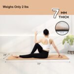 StrongTek Eco-Friendly Cork Yoga Mat, 7mm Thick, 72"x24", Cork+TPE, 2 lbs, Non-Slip, Lightweight & Cushioned Mat for Hot Yoga, Pilates & Home Fitness, Durable Surface with Natural Grip and Carry Strap - Image 4