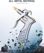 JASTIND Industrial Air Blow Gun with Brass Adjustable Air Flow Nozzle and 2 Steel Extension, Pneumatic Air Compressor Accessory Tool Dust Cleaning and Blower Gun - Image 3