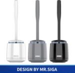 MR.SIGA Toilet Bowl Brush and Holder, Premium Quality, with Solid Handle and Durable Bristles for Bathroom Cleaning, White, 1 Pack - Image 3