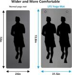 LFS Yoga Mat 72.8" x 31.5" x 2/5 inch Thick With Strap and Bag, Extra Wide Workout Mat for Women and Men, Non Slip Exercise Mat for Home Outdoor Yoga, Pilates, Stretching, Floor & Fitness Workouts - Image 3