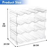 4 Pack Plastic Water Bottle Organizer Rack, Stackable Storage Holder Rack - Water, Wine, and Drink Organizer Shelf for Kitchen Countertop, Cabinet, Pantry, Fridge, Freezer - Image 3