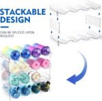 4 Pack Plastic Water Bottle Organizer Rack, Stackable Storage Holder Rack - Water, Wine, and Drink Organizer Shelf for Kitchen Countertop, Cabinet, Pantry, Fridge, Freezer - Image 4