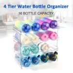 4 Pack Plastic Water Bottle Organizer Rack, Stackable Storage Holder Rack - Water, Wine, and Drink Organizer Shelf for Kitchen Countertop, Cabinet, Pantry, Fridge, Freezer - Image 5