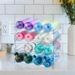 4 Pack Plastic Water Bottle Organizer Rack, Stackable Storage Holder Rack - Water, Wine, and Drink Organizer Shelf for Kitchen Countertop, Cabinet, Pantry, Fridge, Freezer - Image 7