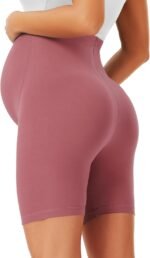BONVIGOR Maternity Shorts Over The Belly - 5" Biker Workout Yoga Active Athletic Pregnancy Short Pants Lounge Pajama - Image 4
