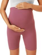 BONVIGOR Maternity Shorts Over The Belly - 5" Biker Workout Yoga Active Athletic Pregnancy Short Pants Lounge Pajama - Image 5