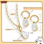 Jewelry Sets for Women – 18K Gold Plated Stainless Steel Shell Necklace and Earring Sets with OT Buckle, Elegant Jewelry for Wedding Anniversary Prom Birthday Gift – Fashion Accessories - Image 6