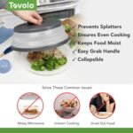 Tovolo Microwave Splatter Cover for Food, Medium (Charcoal) - Collapsible & Vented Silicone Splatter Guard Lid - Microwave Plate & Dish Cover with Handle - BPA-Free Kitchen Gadget for Meal Prep - Image 4
