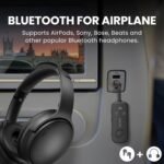 Avantree Relay - Premium Airplane Bluetooth Adapter with Advanced Qualcomm Chipset, 2 Headphones Support, 25hrs Play Time, aptX Adaptive & HD Audio Transmitter for Airpods, Bose & Travel Flight - Image 3