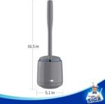 MR.SIGA Toilet Bowl Brush and Holder, Premium Quality, with Solid Handle and Durable Bristles for Bathroom Cleaning, Gray, 1 Pack - Image 4