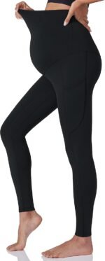 POSHDIVAH Women's Maternity Workout Leggings Over The Belly Pregnancy Yoga Pants with Pockets Soft Activewear Work Pants - Image 3
