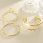 Reoxvo Gold Plated Bangle Cuff Bracelets for Women Non Tarnish Gold Bracelet Stack Jewelry Set for Women Trendy - Image 5
