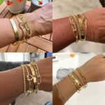 Reoxvo Gold Plated Bangle Cuff Bracelets for Women Non Tarnish Gold Bracelet Stack Jewelry Set for Women Trendy - Image 6