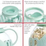 Ecolution Patented Micro-Pop Microwave Popcorn Popper with Temperature Safe Glass, 3-in-1 Lid Measures Kernels and Melts Butter, Made Without BPA, Dishwasher Safe, 3-Quart, Aqua - Image 6