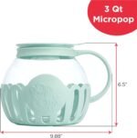 Ecolution Patented Micro-Pop Microwave Popcorn Popper with Temperature Safe Glass, 3-in-1 Lid Measures Kernels and Melts Butter, Made Without BPA, Dishwasher Safe, 3-Quart, Aqua - Image 7