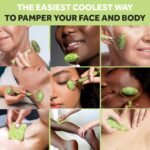 Jade Roller for Face and Gua Sha Set - 2 Anti-Aging Facial Rollers and Gua-Sha Facial Tool - Face and Body Massager for Your Skincare Routine - Massage Tools for Wrinkles and Lifting - Image 6