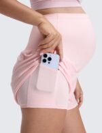 CRZ YOGA Lightweight Maternity Dolphin Workout Shorts 3'' - Soft Athletic Running Casual Womens Pregnancy with Liner Pockets - Image 6