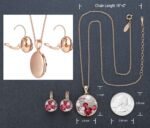Leafael Ocean Bubble Women's Crystal Jewelry Set Costume Fashion Pendant Necklace Earring, Silver Tone or 18K Rose Gold Plated, 18" + 2", Birthday Gifts for Women - Image 6