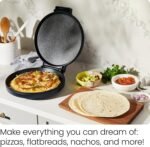 Chefman Everything Maker & Pizza Oven – 1440W Countertop Electric Pizza Maker with 12” Nonstick Cooking Plates, Plus Makes Quesadillas, Omelettes and More, with Indicator Lights and Vertical Storage - Image 3