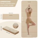 Foldable Yoga Mat,74"Lx32"Wx1/3"Thick,Folding Exercise Mat,Non-slip Wide Pilates Mats for Home Workout/Travel, Portable Yoga Mat Thick for Yoga/Pilates/Camping/Floor Exercises - Image 3