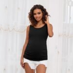 BHOME Maternity Tank Tops for Women Ruched Sleeveless Basic Tops Layering Maternity Shirt Vest Pregnancy Tee - Image 4
