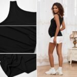 BHOME Maternity Tank Tops for Women Ruched Sleeveless Basic Tops Layering Maternity Shirt Vest Pregnancy Tee - Image 6