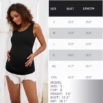 BHOME Maternity Tank Tops for Women Ruched Sleeveless Basic Tops Layering Maternity Shirt Vest Pregnancy Tee - Image 7