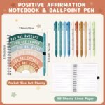 Thenshop 40 Pcs Team Employee Appreciation Gifts Bulk: 20 Mental Health Wellness Journals & 20 Self Care Pens for Women Coworker Office Staff Social Worker Healthcare Docotor Nurse (Rainbow) - Image 3