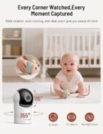 PARIS RHÔNE 2K Split-Screen Baby Monitor, 5” Smart Video Baby Monitor with 2 Cameras, Dual WiFi Cameras with App Control, Night Vision, Motion & Cry Alerts, Auto Tracking, RGB Night Light, Lullabies - Image 4