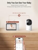 PARIS RHÔNE 2K Split-Screen Baby Monitor, 5” Smart Video Baby Monitor with 2 Cameras, Dual WiFi Cameras with App Control, Night Vision, Motion & Cry Alerts, Auto Tracking, RGB Night Light, Lullabies - Image 6