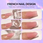 MelodySusie French Nail Stamper, Nail Stamper Kit 2PCS, Silicone Nail Stamp with a Scraper, Nail Stamper Tool for French Manicure DIY Home Nail Design Salon, Purple - Image 5