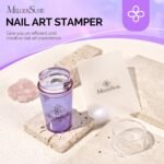 MelodySusie French Nail Stamper, Nail Stamper Kit 2PCS, Silicone Nail Stamp with a Scraper, Nail Stamper Tool for French Manicure DIY Home Nail Design Salon, Purple - Image 8