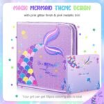 Mermaid Art Craft Kit for Kids, 56 Piece Set with Pencil Case, Markers, Crayons, Gel Pens, Erasers, Stencils, Ruler - Image 4