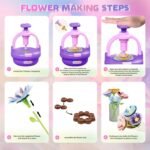 Plunack Flower Bouquets Toys for Kids Age 4-8, Flower Press Kit DIY Flowers Making Craft Kit for 4 5 6 7 Year Old Girls Floral Arts & Crafts Toys Educational Handmade Activity Set, Gift for Girls 3+ - Image 3