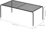Set of 4 Kitchen Cupboard Organizer Shelves, Metal Orifice Board Counter Storage Racks with Non-Slip Rubber Feet, Heavy Duty for Pantry, Fridge, Cabinet, Black - Image 3